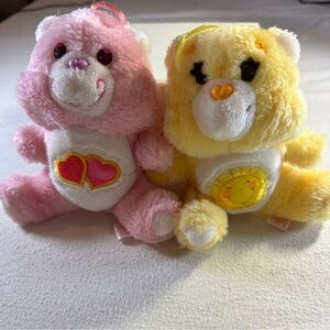 Vintage Care Bears 1983 Kenner Set - Love a Lot Bear and Sunshine Bear- 6” Tall